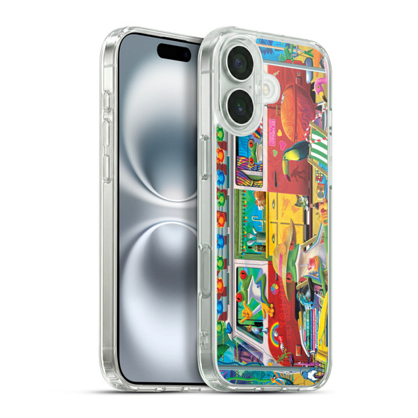Michael David Ward Psychedelic Art Van Life Frog Soft Gel Case for Apple iPhone 16 Plus & MagSafe