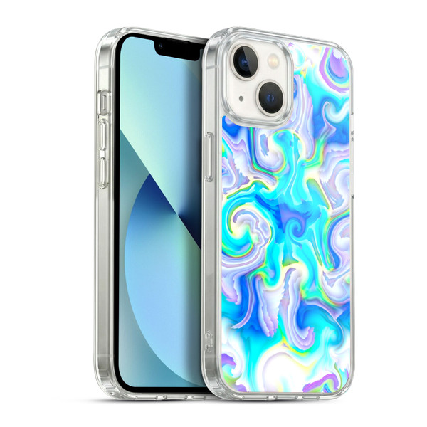 Haroulita Liquid Marble Aquatic Soft Gel Case for Apple iPhone 13