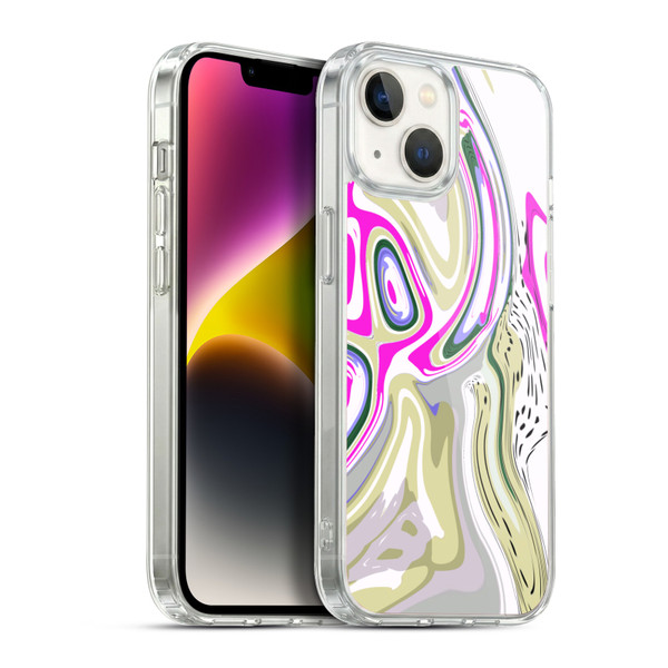 Haroulita Liquid Marble Magenta Swirl Soft Gel Case for Apple iPhone 14
