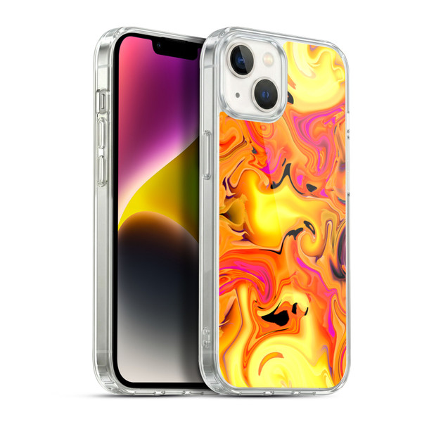 Haroulita Liquid Marble Warm Breeze Soft Gel Case for Apple iPhone 14 Plus & MagSafe