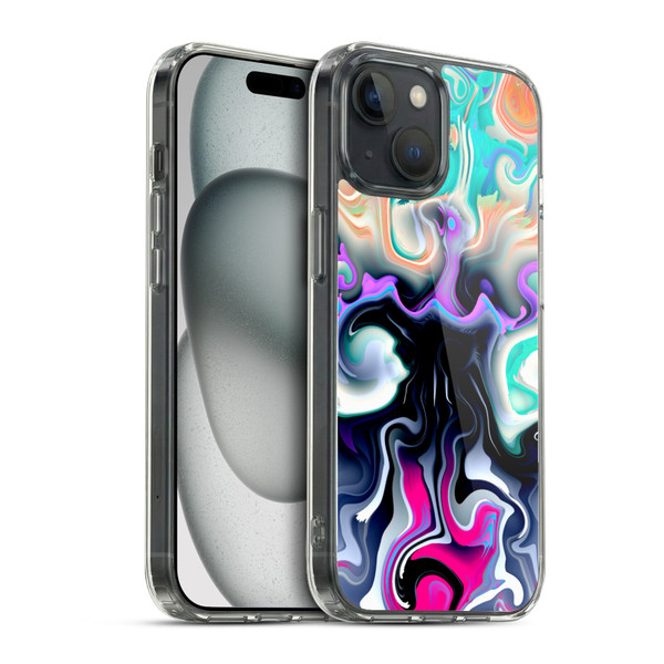 Haroulita Liquid Marble Glitch Soft Gel Case for Apple iPhone 15 & MagSafe