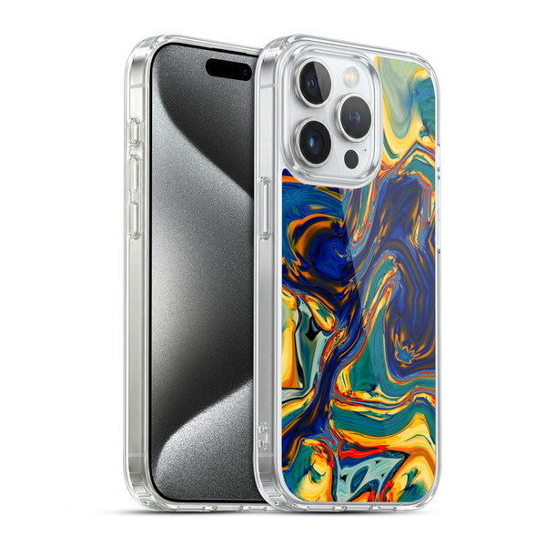 Haroulita Liquid Marble Sunset Soft Gel Case for Apple iPhone 15 Pro & MagSafe