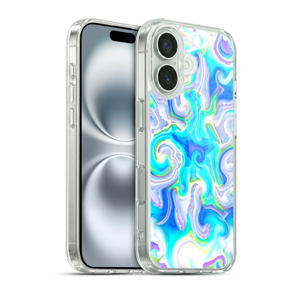 Haroulita Liquid Marble Aquatic Soft Gel Case for Apple iPhone 16 & MagSafe