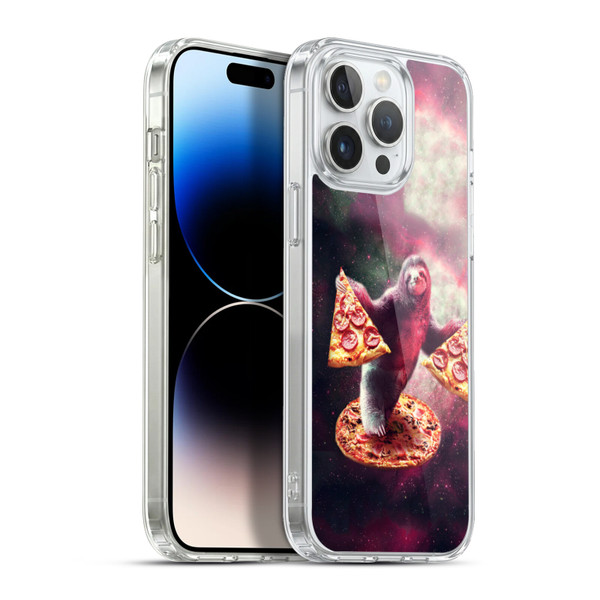 Random Galaxy Space Pizza Ride Galaxy Sloth Soft Gel Case for Apple iPhone 13 Pro Max & MagSafe