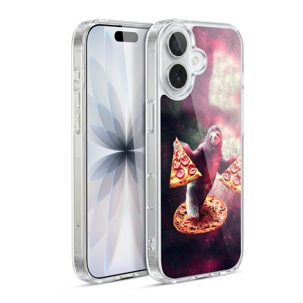 Random Galaxy Space Pizza Ride Galaxy Sloth Soft Gel Case for Apple iPhone 17