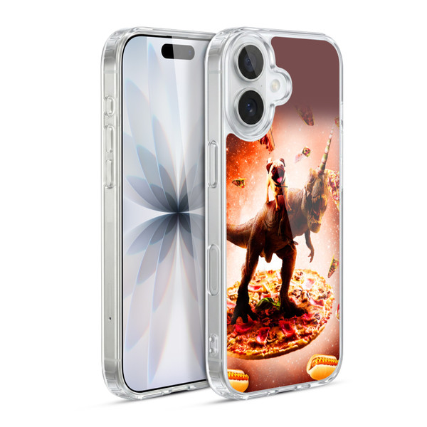 Random Galaxy Space Pizza Ride Pug & Dinosaur Unicorn Soft Gel Case for Apple iPhone 17