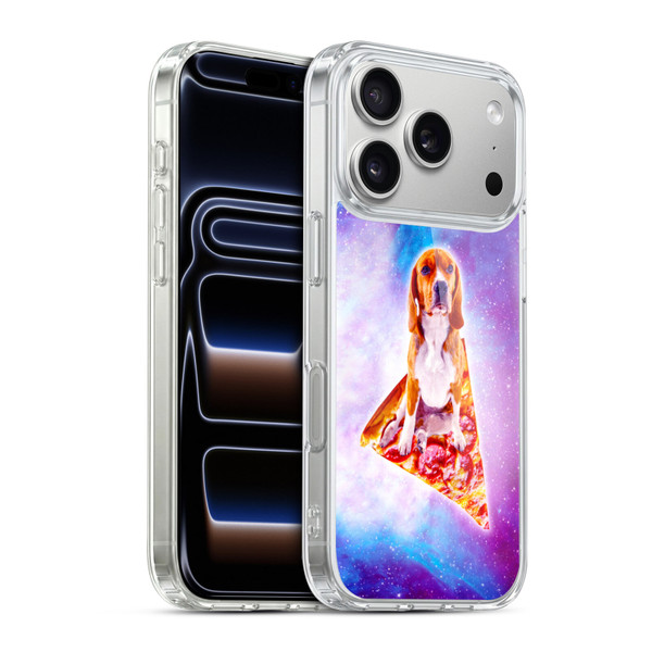 Random Galaxy Space Pizza Ride Blue Galaxy Dog Soft Gel Case for Apple iPhone 17 Pro