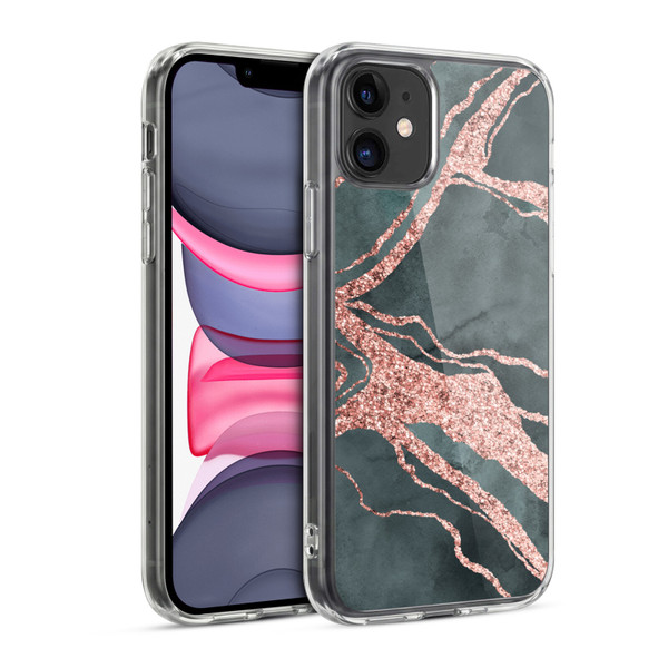 LebensArt Gemstone Marble Rose Gold Ripple Soft Gel Case for Apple iPhone 11