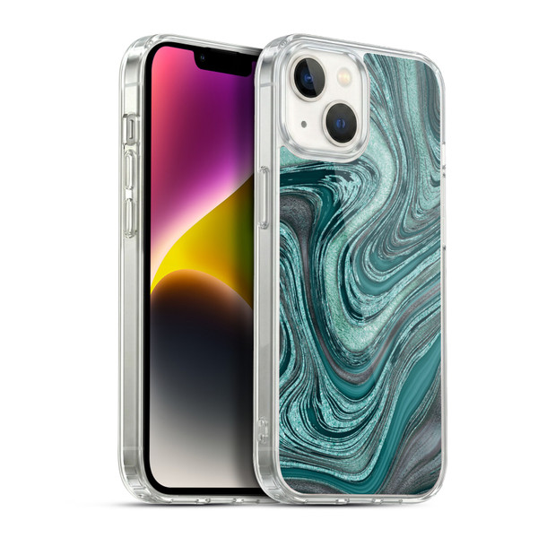 LebensArt Gemstone Marble Shiny River Soft Gel Case for Apple iPhone 14