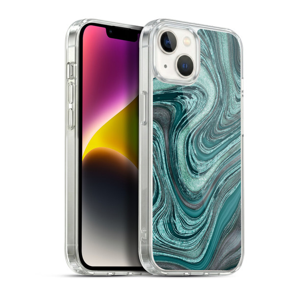 LebensArt Gemstone Marble Shiny River Soft Gel Case for Apple iPhone 14 Plus & MagSafe
