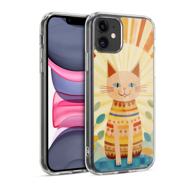 LebensArt Mix Art Boho Whimsy Cat Soft Gel Case for Apple iPhone 11