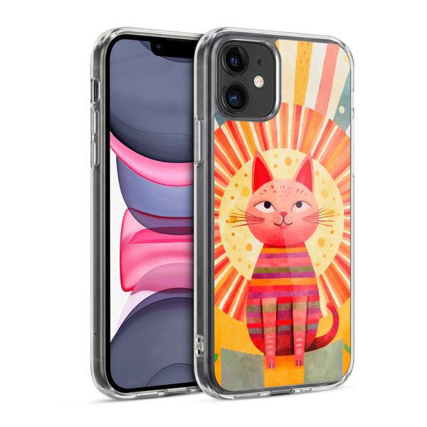 LebensArt Mix Art Red Whimsy Cat Soft Gel Case for Apple iPhone 11