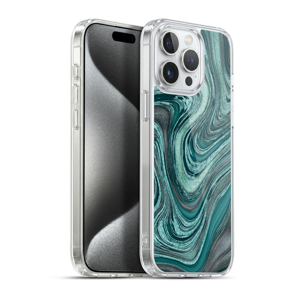 LebensArt Gemstone Marble Shiny River Soft Gel Case for Apple iPhone 15 Pro Max & MagSafe