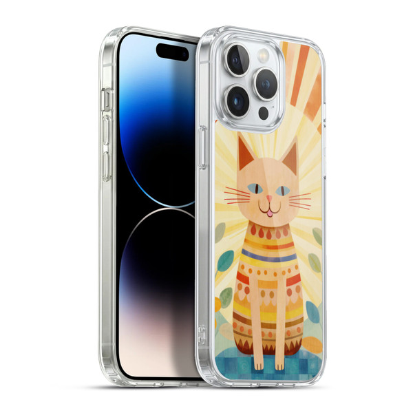 LebensArt Mix Art Boho Whimsy Cat Soft Gel Case for Apple iPhone 13 Pro Max & MagSafe