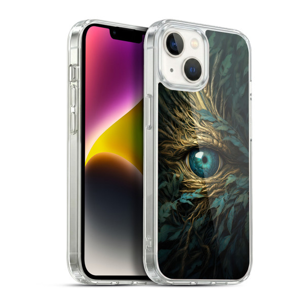 LebensArt Mix Art Bright Teal Dragon Eye Soft Gel Case for Apple iPhone 14