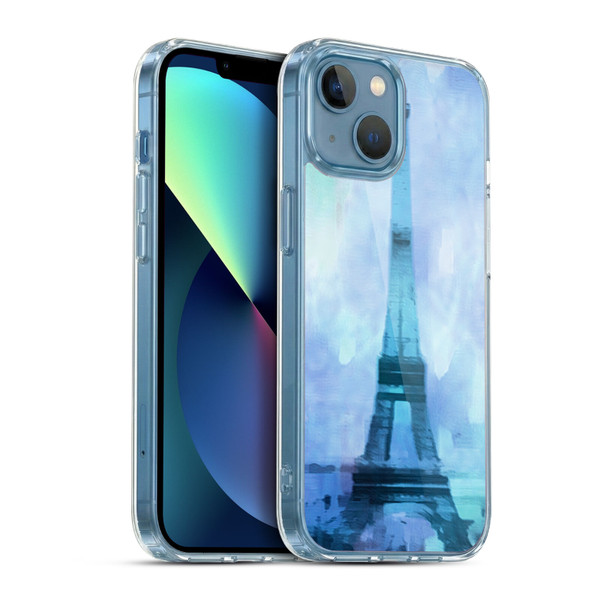 LebensArt Pastels Blue Soft Gel Case for Apple iPhone 13 Mini & MagSafe