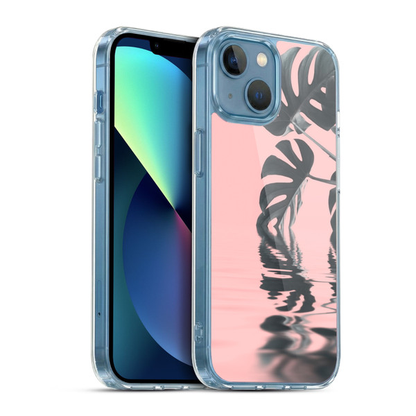 LebensArt Pastels Monstera Soft Gel Case for Apple iPhone 13 Mini & MagSafe