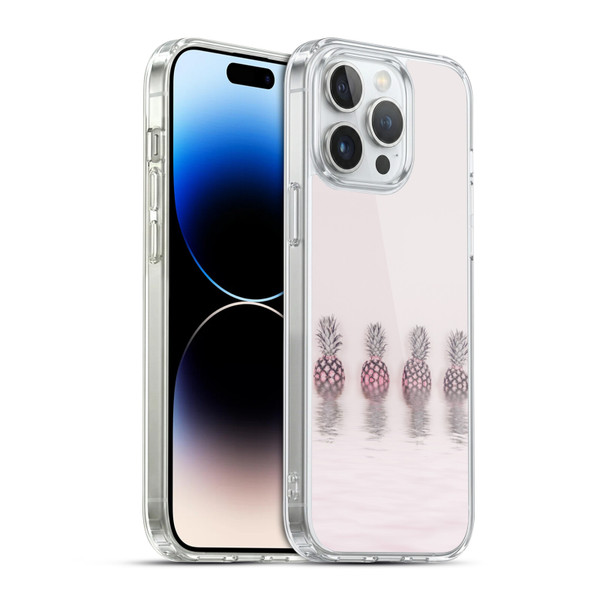 LebensArt Pastels Pineapples Soft Gel Case for Apple iPhone 14 Pro Max & MagSafe