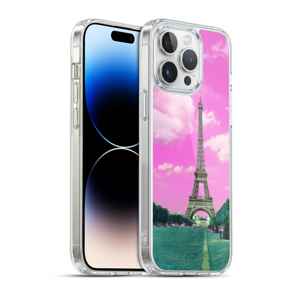 LebensArt Pastels Pink Paris Soft Gel Case for Apple iPhone 14 Pro Max & MagSafe
