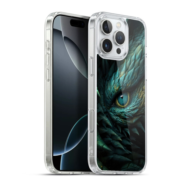 LebensArt Mix Art Deep Teal Dragon Eye Soft Gel Case for Apple iPhone 16 Pro Max & MagSafe