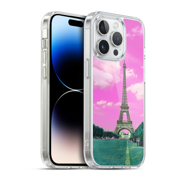 LebensArt Pastels Pink Paris Soft Gel Case for Apple iPhone 14 Pro & MagSafe