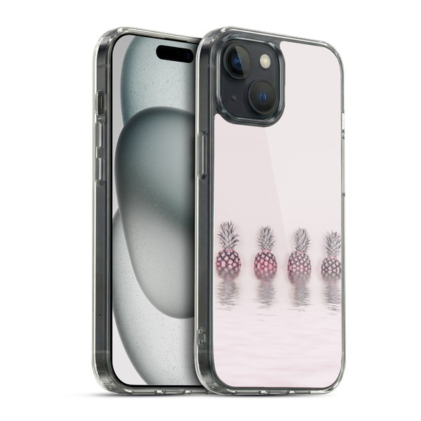 LebensArt Pastels Pineapples Soft Gel Case for Apple iPhone 15 & MagSafe