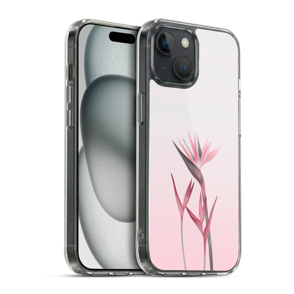 LebensArt Pastels Tropical Flower Soft Gel Case for Apple iPhone 15 & MagSafe