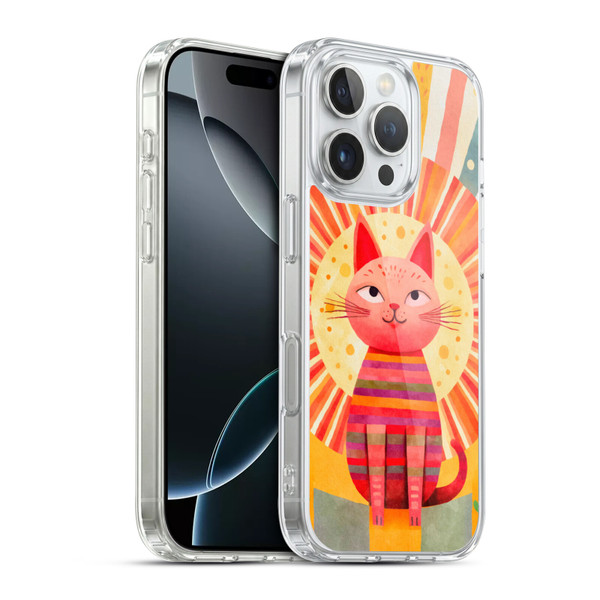LebensArt Mix Art Red Whimsy Cat Soft Gel Case for Apple iPhone 16 Pro & MagSafe