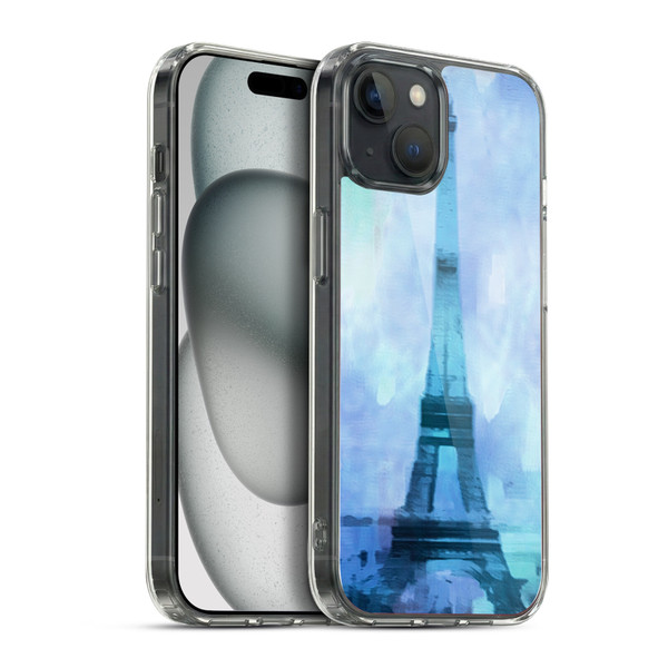 LebensArt Pastels Blue Soft Gel Case for Apple iPhone 15 Plus & MagSafe