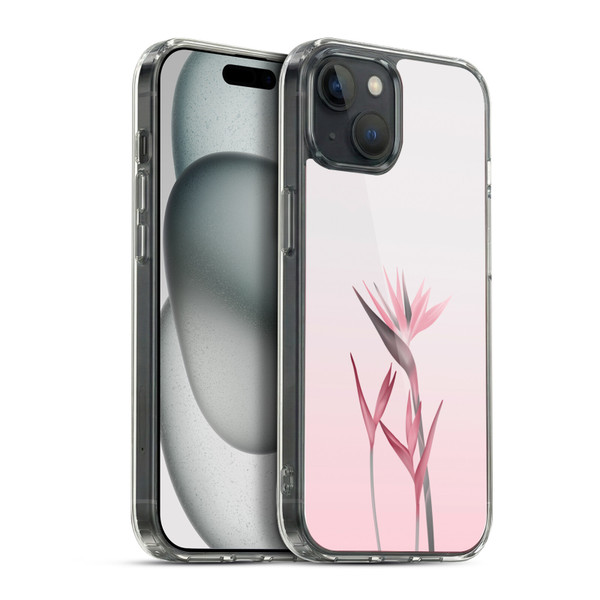 LebensArt Pastels Tropical Flower Soft Gel Case for Apple iPhone 15 Plus & MagSafe