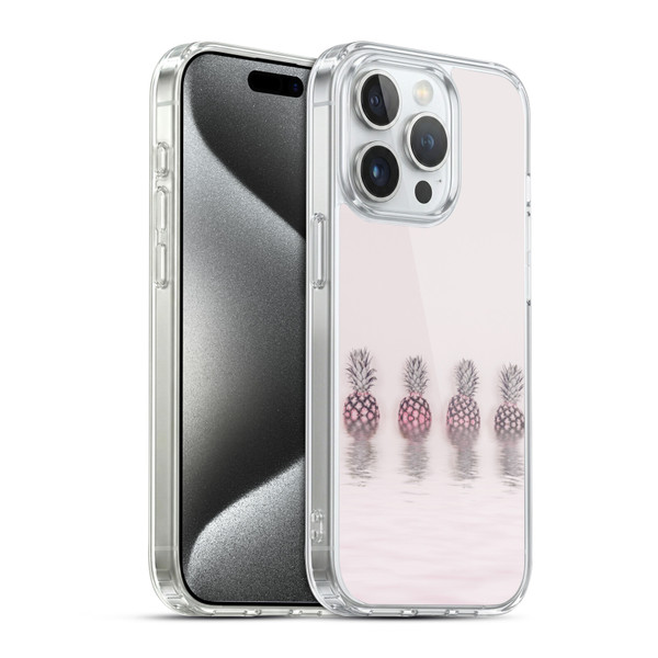 LebensArt Pastels Pineapples Soft Gel Case for Apple iPhone 15 Pro & MagSafe