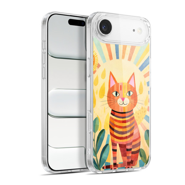 LebensArt Mix Art Stripes Whimsy Cat Soft Gel Case for Apple iPhone 17 Air