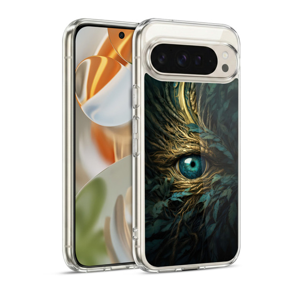 LebensArt Mix Art Bright Teal Dragon Eye Soft Gel Case for Google Pixel 9 / Pixel 9 Pro