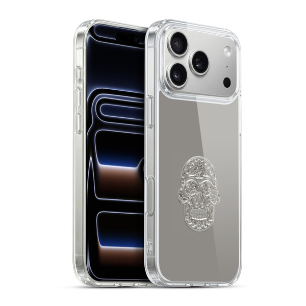 LebensArt Pastels Silver Skull Soft Gel Case for Apple iPhone 17 Pro Max
