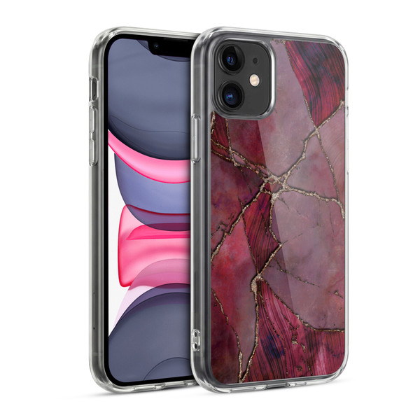 LebensArt Mineral Marble Red Soft Gel Case for Apple iPhone 11