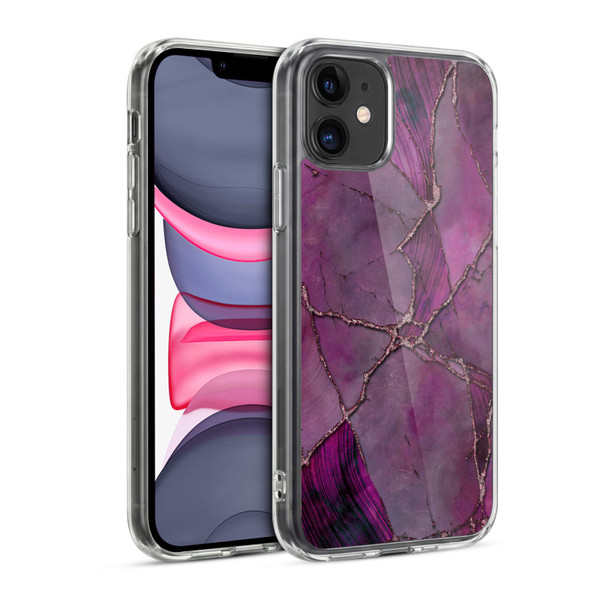 LebensArt Mineral Marble Violet Soft Gel Case for Apple iPhone 11