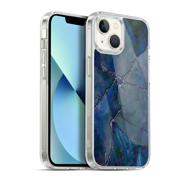 LebensArt Mineral Marble Indigo Soft Gel Case for Apple iPhone 13