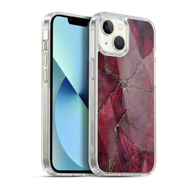 LebensArt Mineral Marble Red Soft Gel Case for Apple iPhone 13