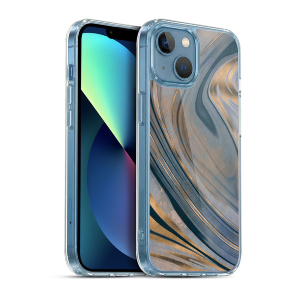 LebensArt Mineral Marble Gemstone Soft Gel Case for Apple iPhone 13 Mini & MagSafe