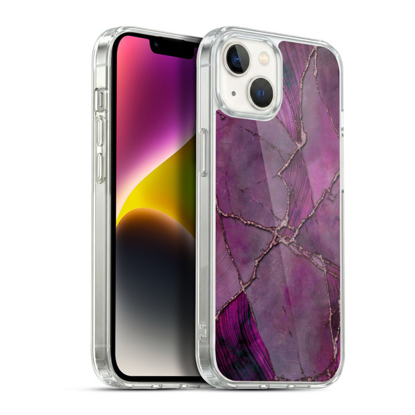 LebensArt Mineral Marble Violet Soft Gel Case for Apple iPhone 14 Plus & MagSafe