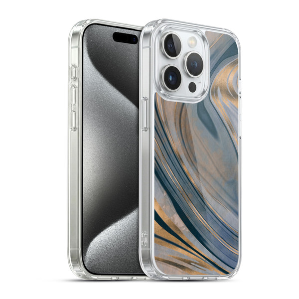 LebensArt Mineral Marble Gemstone Soft Gel Case for Apple iPhone 15 Pro & MagSafe