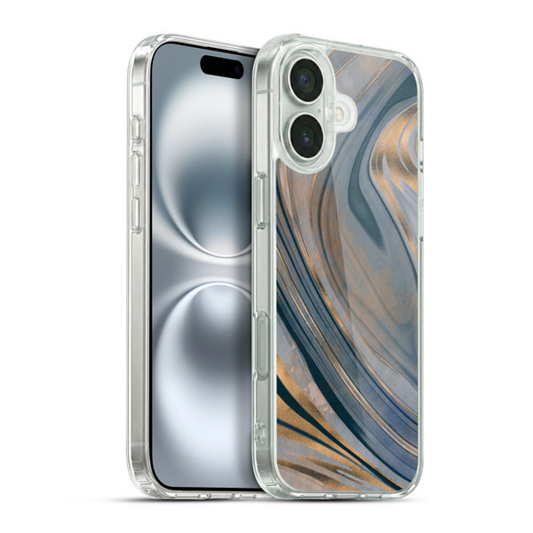 LebensArt Mineral Marble Gemstone Soft Gel Case for Apple iPhone 16 Plus & MagSafe
