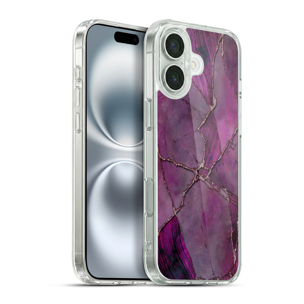 LebensArt Mineral Marble Violet Soft Gel Case for Apple iPhone 16 Plus & MagSafe