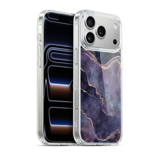 LebensArt Mineral Marble Purple Soft Gel Case for Apple iPhone 17 Pro Max