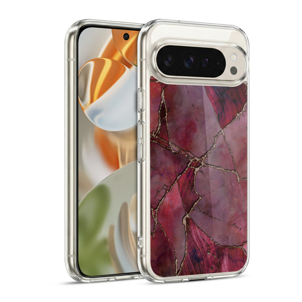 LebensArt Mineral Marble Red Soft Gel Case for Google Pixel 9 / Pixel 9 Pro