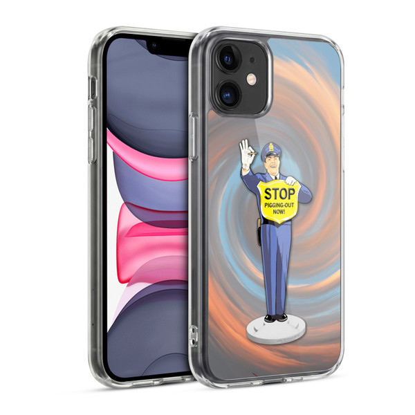 Larry Grossman Retro Collection Stop Pigging Out Soft Gel Case for Apple iPhone 11
