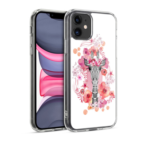 Monika Strigel Animals And Flowers Giraffe Soft Gel Case for Apple iPhone 11