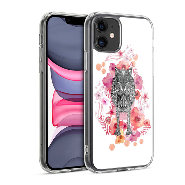 Monika Strigel Animals And Flowers Wolf Soft Gel Case for Apple iPhone 11