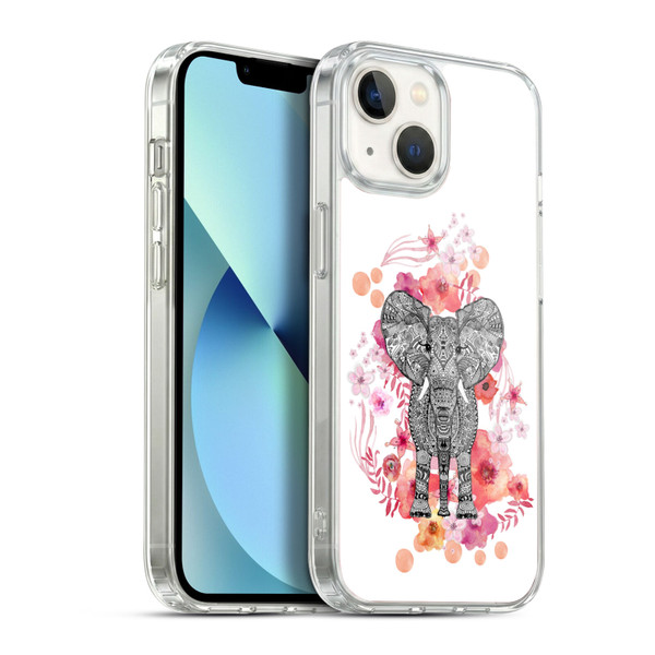 Monika Strigel Animals And Flowers Elephant Aztec Soft Gel Case for Apple iPhone 13