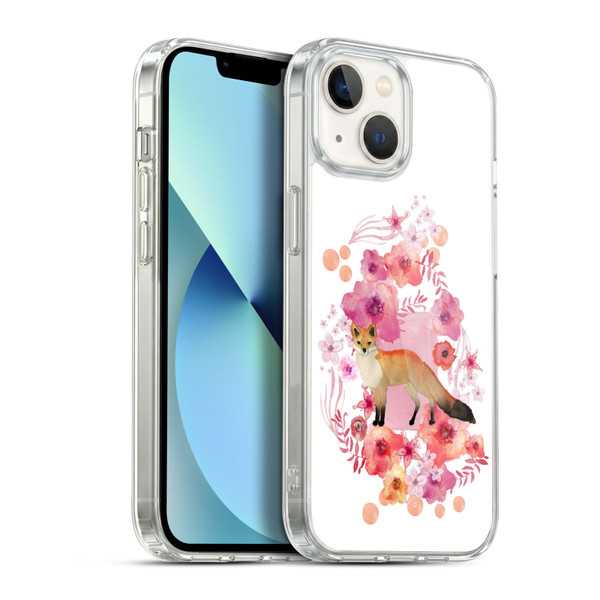Monika Strigel Animals And Flowers Fox Soft Gel Case for Apple iPhone 13